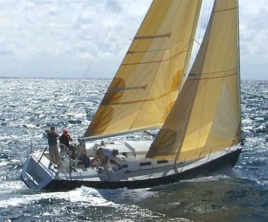 J109 sailboat under sail