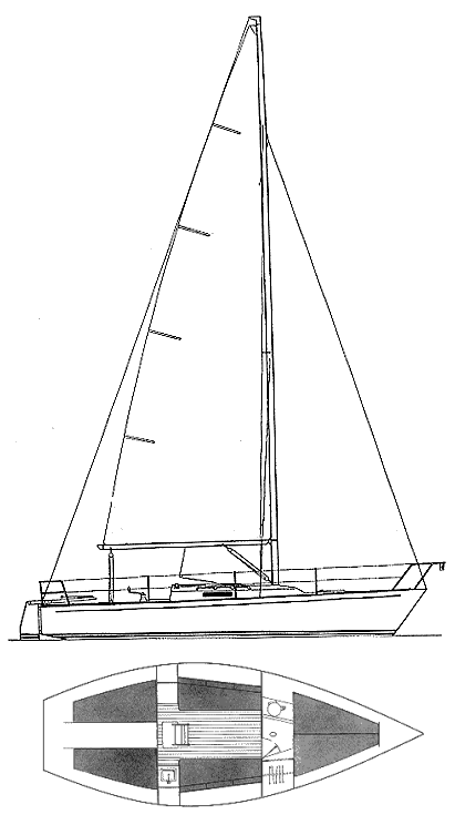 J29 fr sailboat under sail