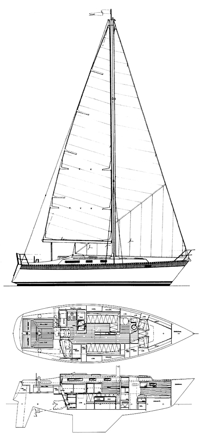 Aragosa 35 sailboat under sail