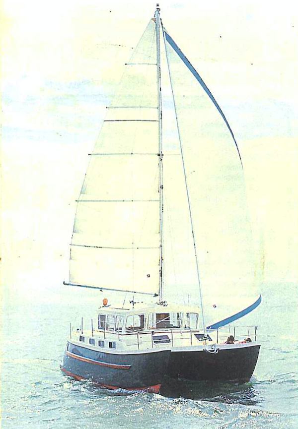Catfisher 32 ms sailboat under sail