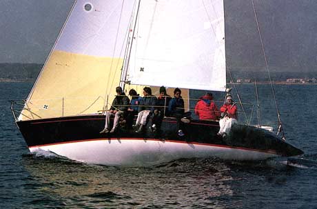 J34 sailboat under sail