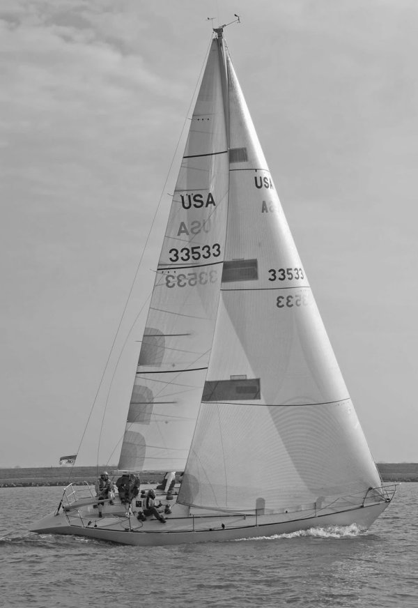 J41 sailboat under sail