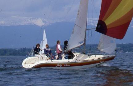 Fun 23 sailboat under sail