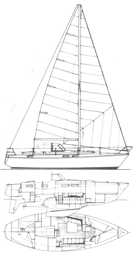Joemarin 34 sailboat under sail