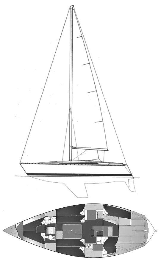 Jouet 37 sailboat under sail