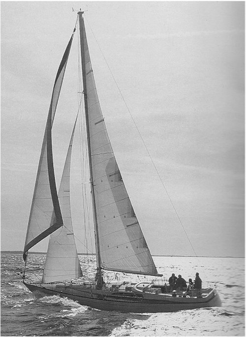 Kaufman 47 sailboat under sail
