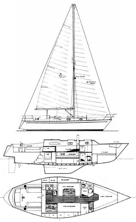 Kelley 34 sailboat under sail