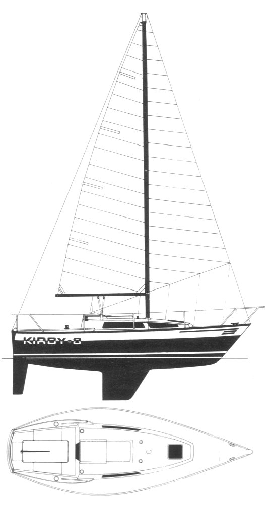Kirby 8m sailboat under sail
