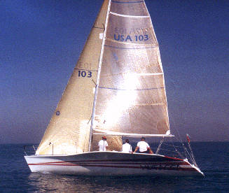 Kiwi 35 sailboat under sail