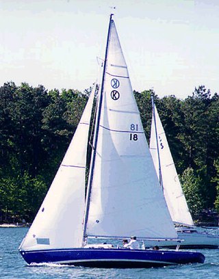 Knickerbocker one design sailboat under sail