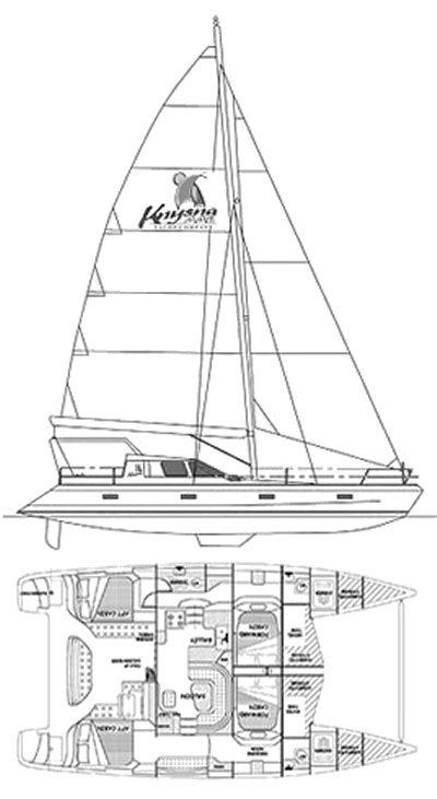 Knysna 440 sailboat under sail