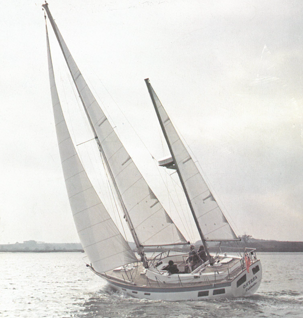 Oyster 39 sailboat under sail