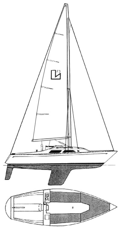 L 23 sailboat under sail