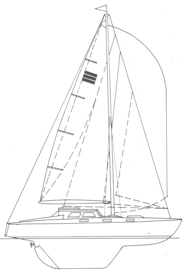 La cruiser sailboat under sail