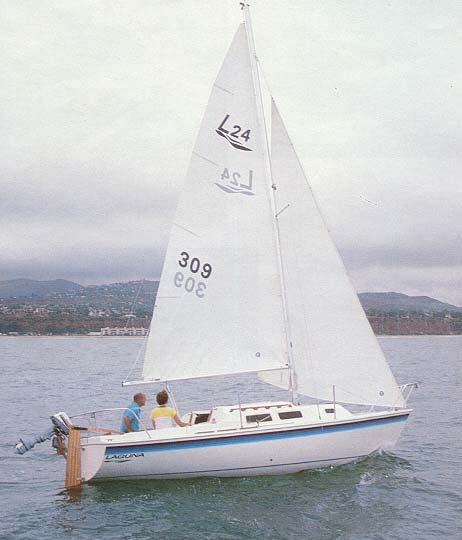 Laguna 24s sailboat under sail