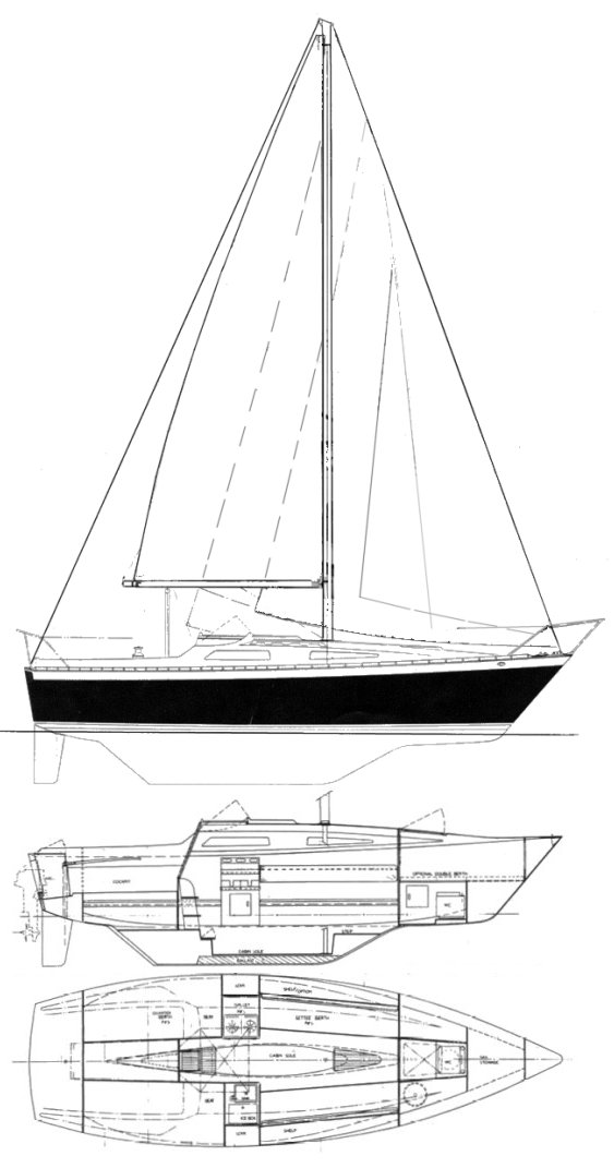 Lancer 25 sailboat under sail
