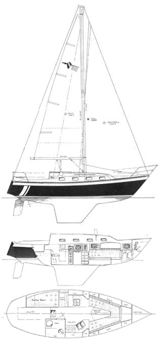 Lancer 30 4 sailboat under sail