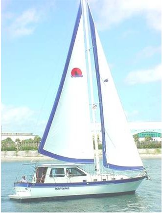 Lancer 39 sailboat under sail