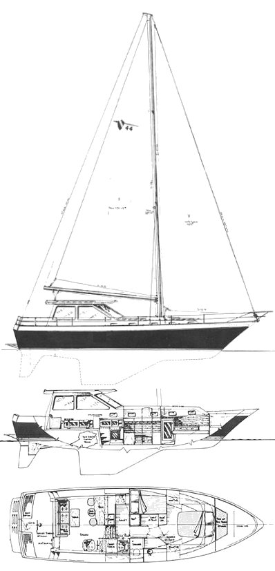 Lancer 44 sailboat under sail