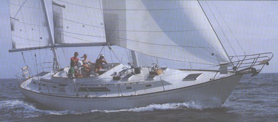 Landfall 43 cc sailboat under sail