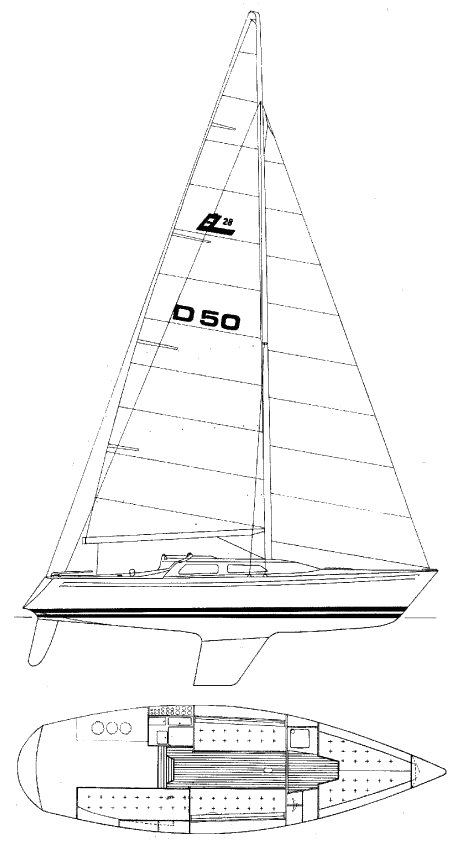 Larsen 28 sailboat under sail