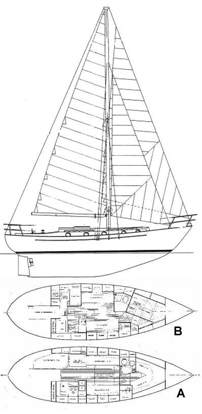 Liberty 38 sailboat under sail