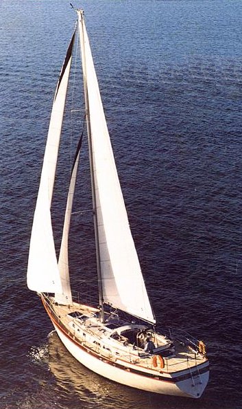 Liberty 458 sailboat under sail