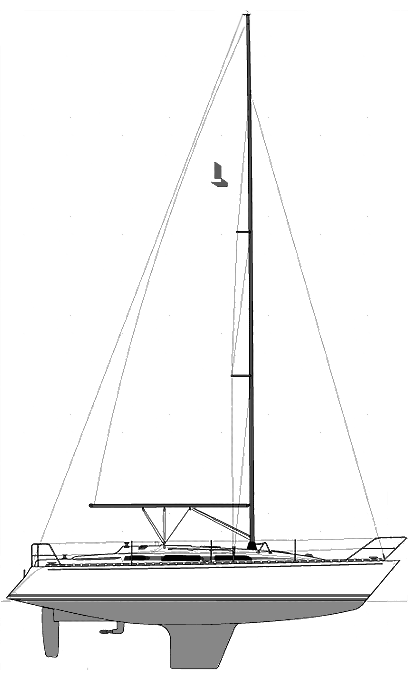 Linjett 33 sailboat under sail