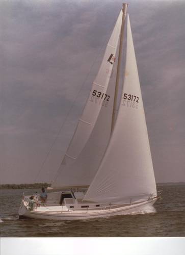 Lippincott 36 sailboat under sail