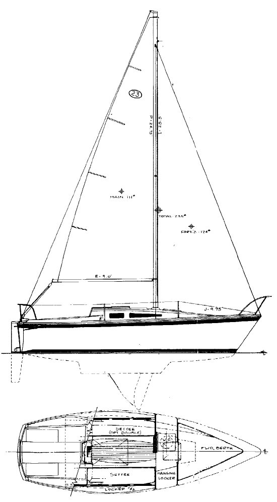 Ln 23 lockley newport sailboat under sail