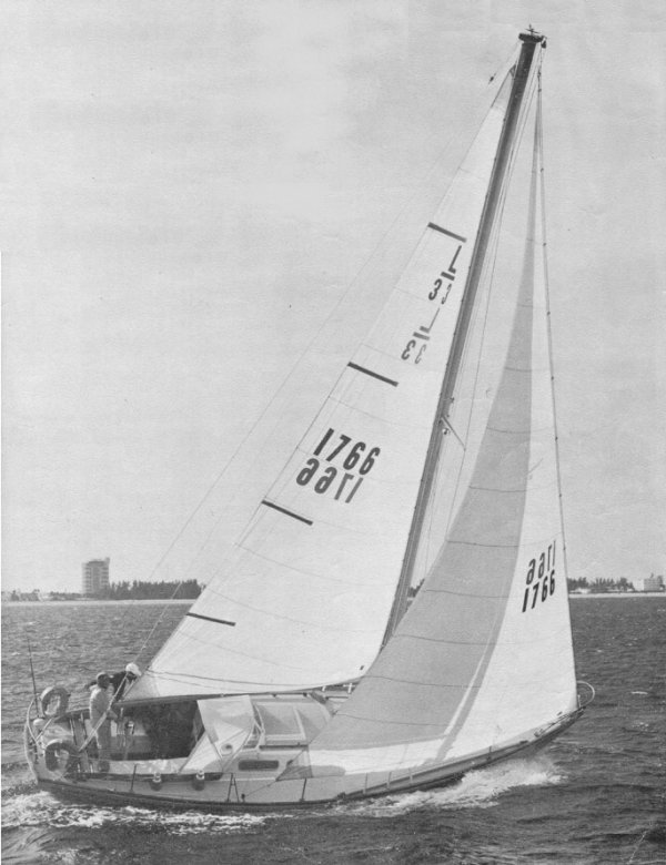 Luders 33 allied sailboat under sail