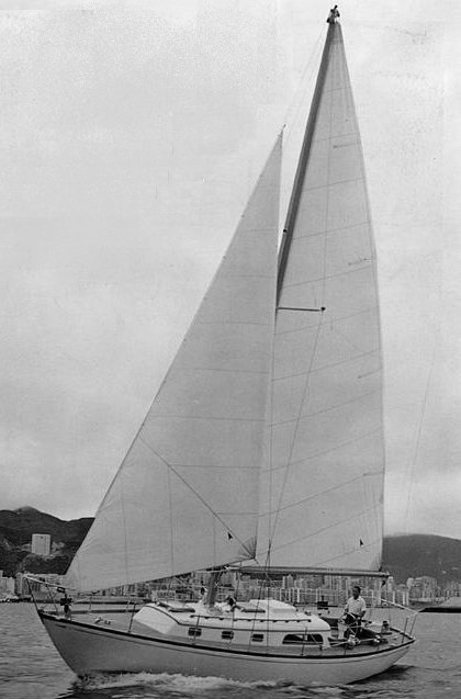 Luders 36 cheoy lee sailboat under sail