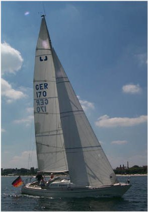 Luffe 37 sailboat under sail