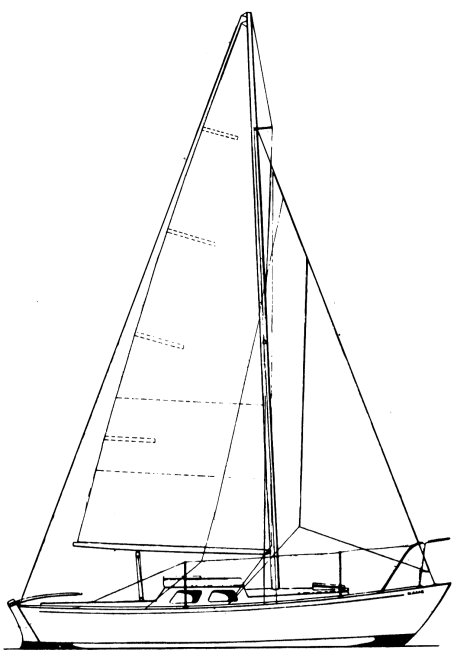 Lymington l class sailboat under sail