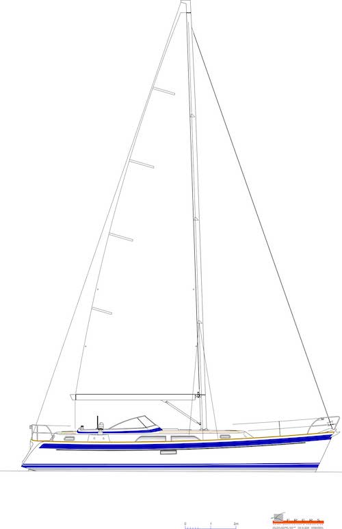 Hallberg rassy 40 mkii sailboat under sail