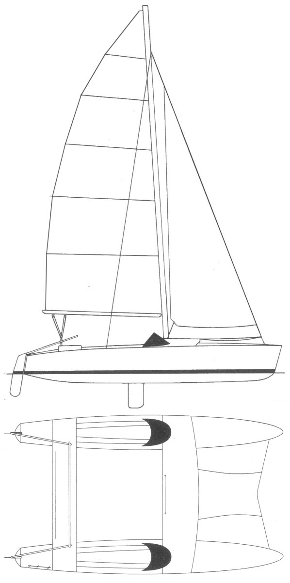 Maine cat 22 sailboat under sail