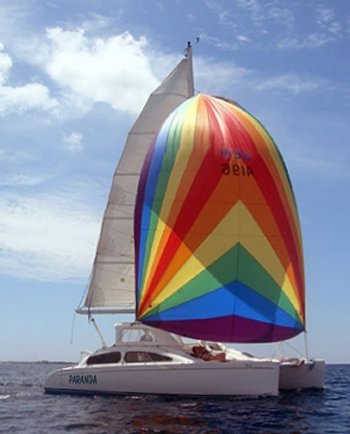 Maine cat 30 sailboat under sail
