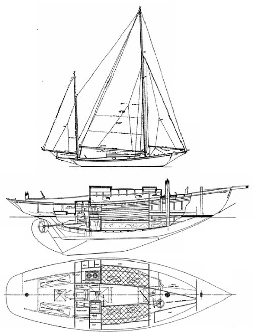 Malabar jr 1927 sailboat under sail