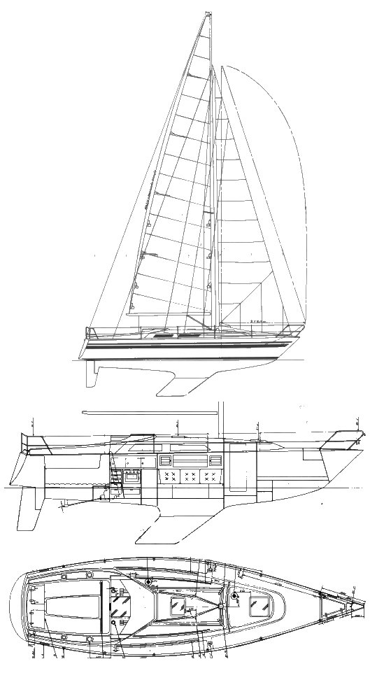 Mamba 35 sailboat under sail