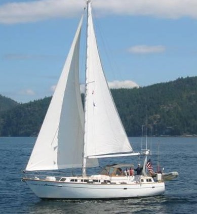 Maple leaf 42 sailboat under sail