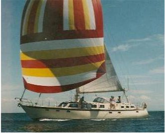 Maple leaf 54 sailboat under sail