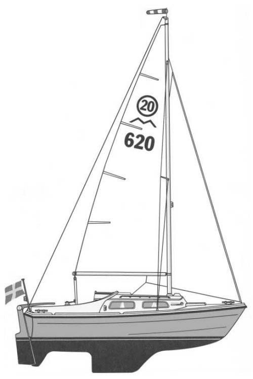 Marieholm s 20 sailboat under sail