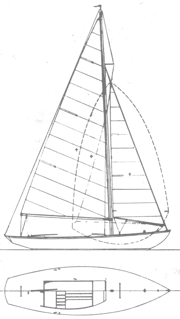 Marlin 18 rhodes sailboat under sail