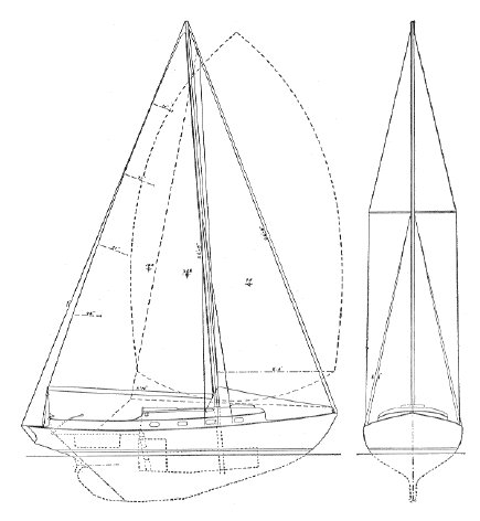 Marlin 23 herreshoff sailboat under sail