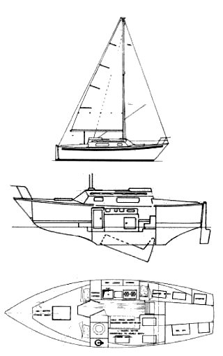 Matilda 23 sailboat under sail