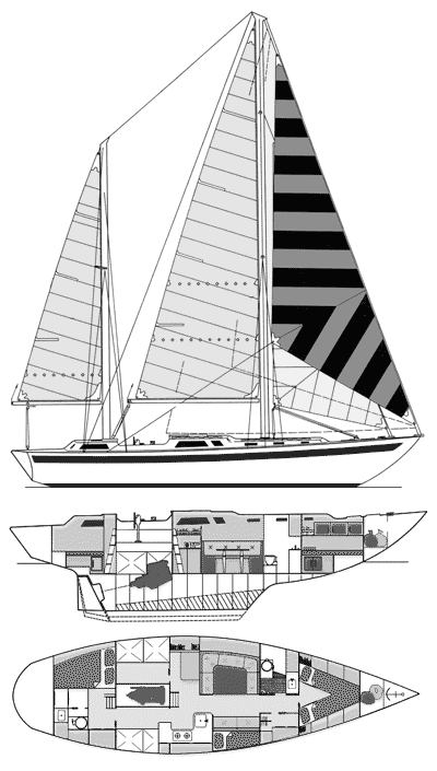 Mauritius 43 sailboat under sail