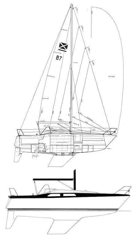 Maxi 87 sailboat under sail