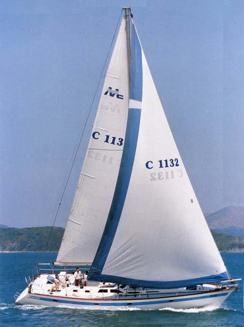 Macintosh 47 sailboat under sail