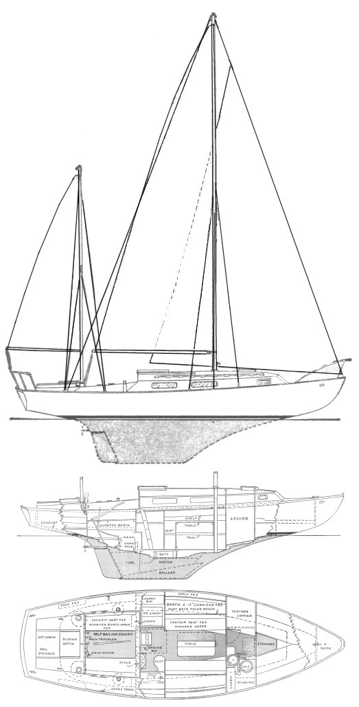 Melody 34 hunt sailboat under sail