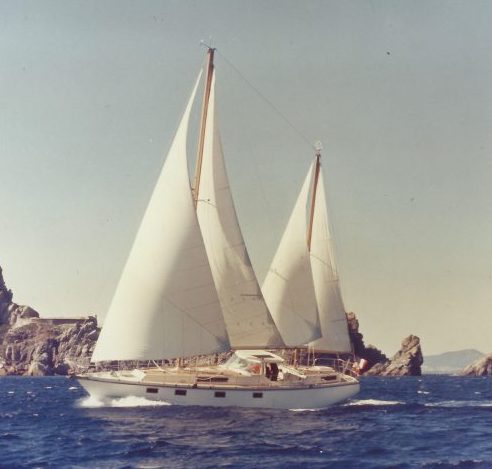 Amel Meltem sailboat under sail